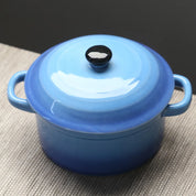Tigela Azul com Alças e Tampa Porcelana - 300ml