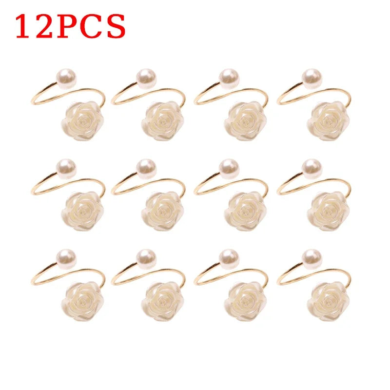 Jogo Anéis de Guardanapo Pérola e Rosa - 6 ou 12pcs