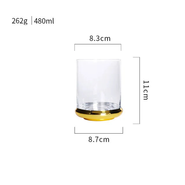Vidro de vinho tinto dourado nórdico, vidro de cristal, champanhe, suco doméstico, copo de vinho, modelo de sala, bar, utensílios de bar
