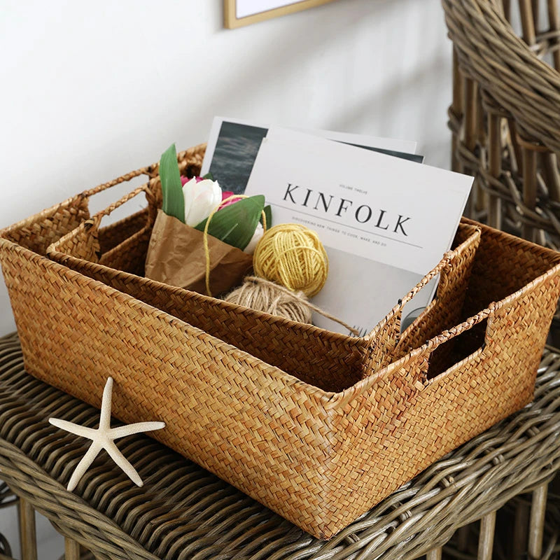 Cesta de Vime Natural para Organização e Decoração