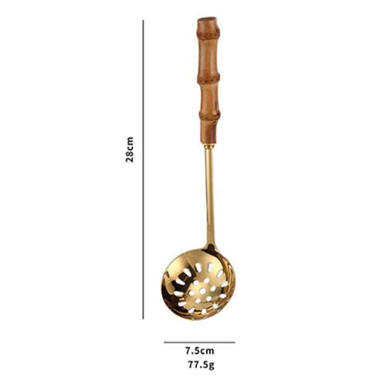 Utensílios em Inox com Cabo de Bambu - 7 Modelos