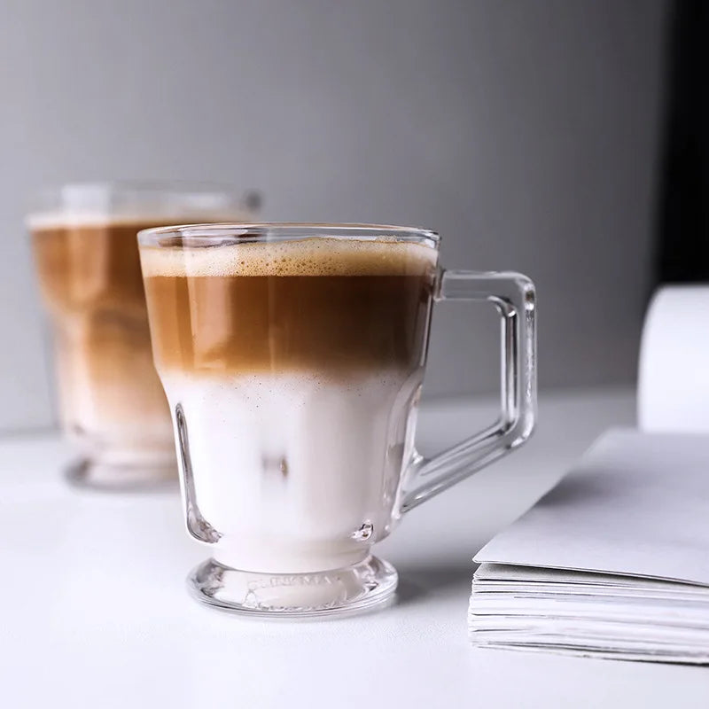 Caneca de Vidro Cristal Lapidado para Latte e Café Especial - 120ml ou 280ml