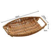 Rattan frutas pão lanches bandeja de armazenamento barra café cesta armazenamento nordic desktop cosméticos diversos organizador cozinha caixas armazenamento