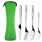 Kit Talheres Desenhado em Metal 4 Pcs