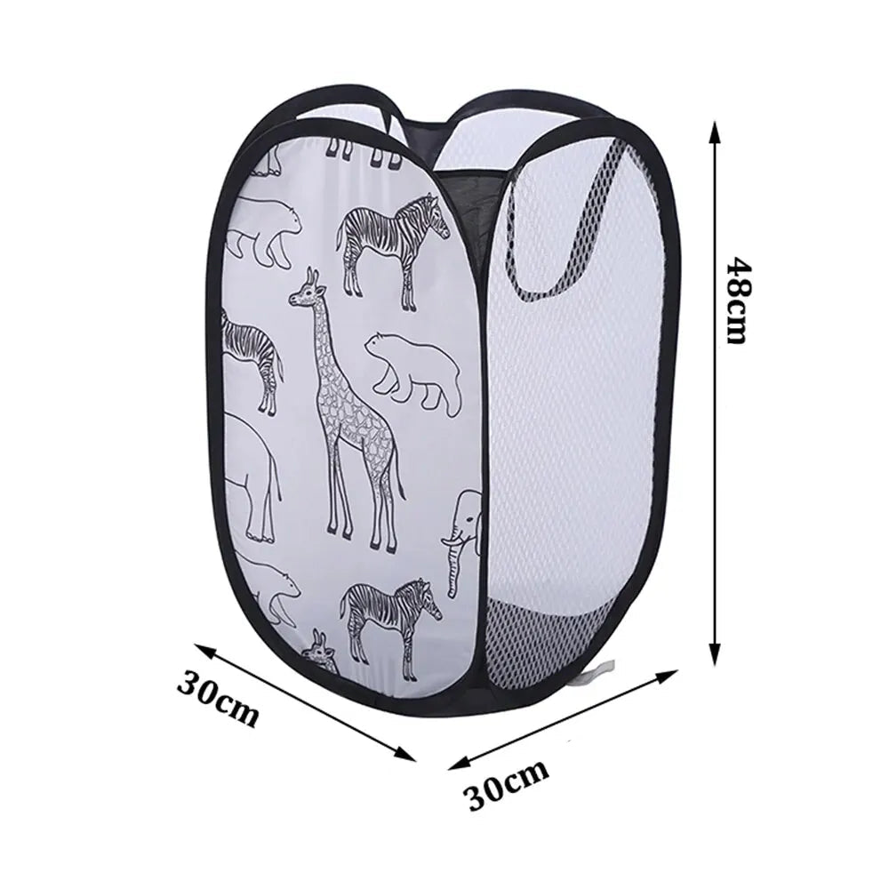 Cesta Organizadora de Roupas Sujas com Estampa Divertida de Bichinhos