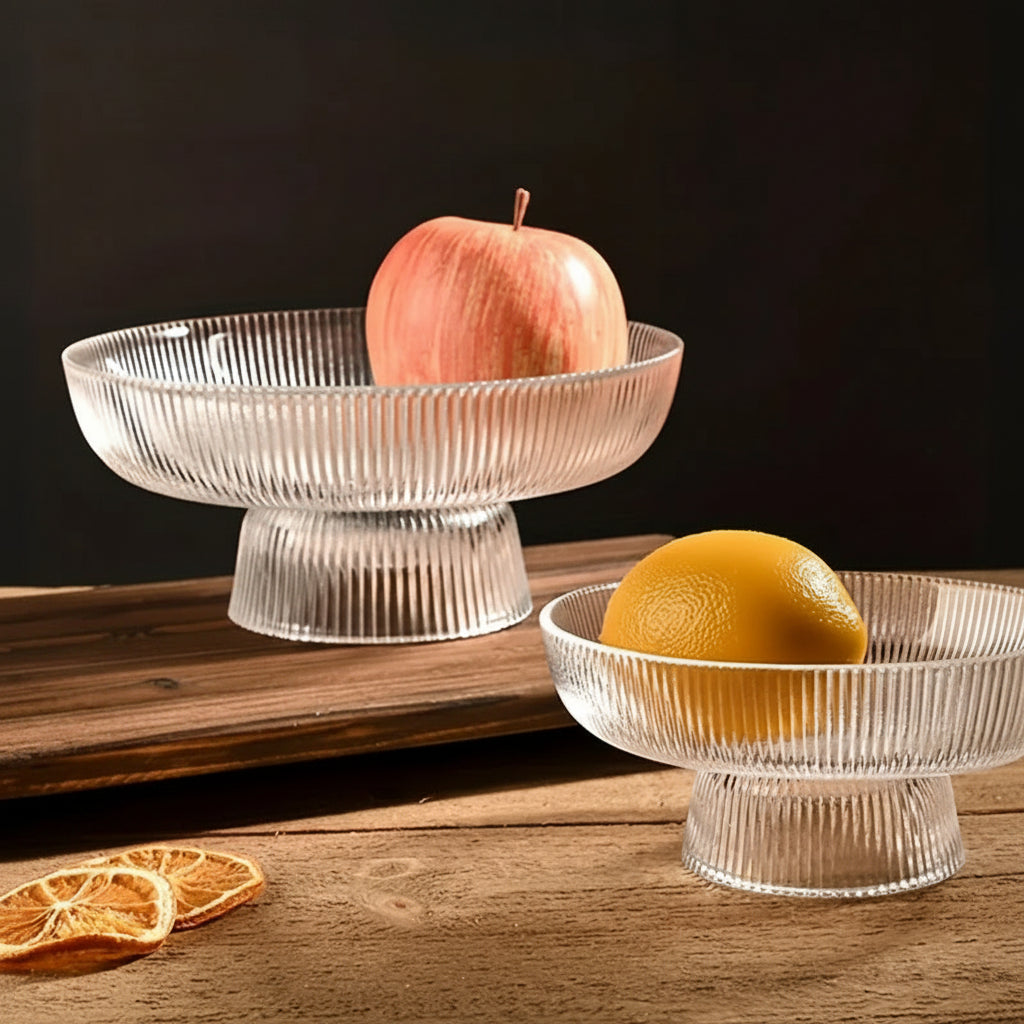 Fruteira de Vidro com Base Pedestal