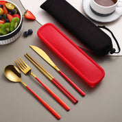 Conjunto Talheres Portátil em Inox 4 Pcs