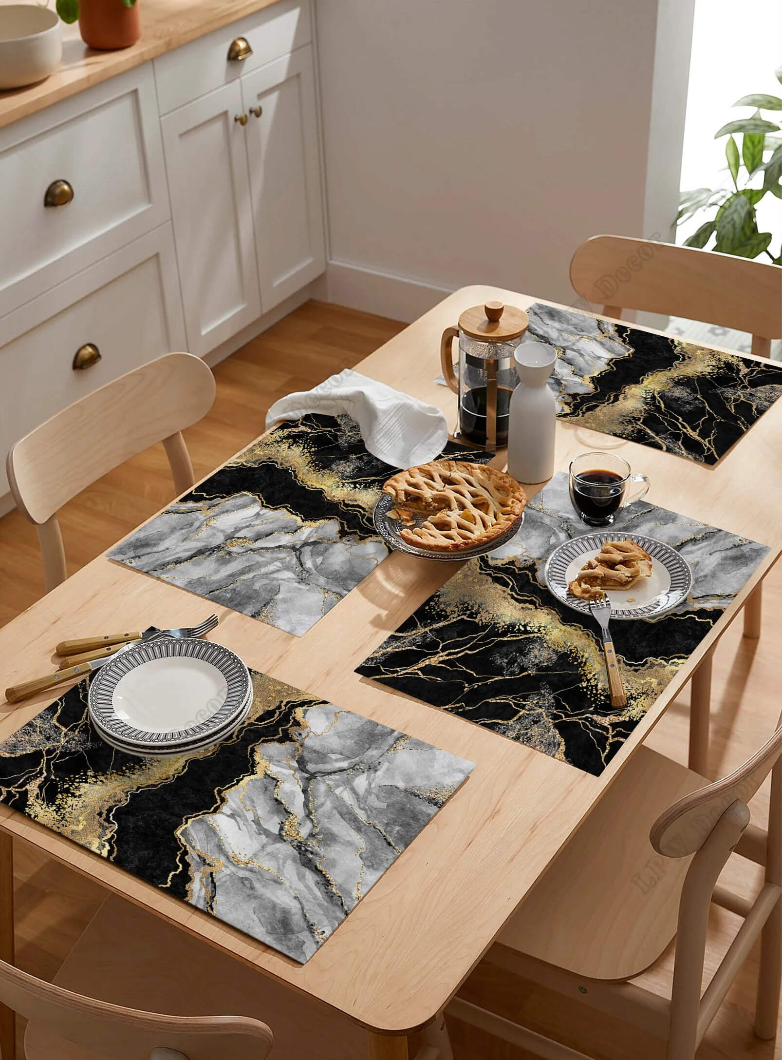 Kit Sousplat Descanso de Prato Abstrato  4 ou 6 Peças