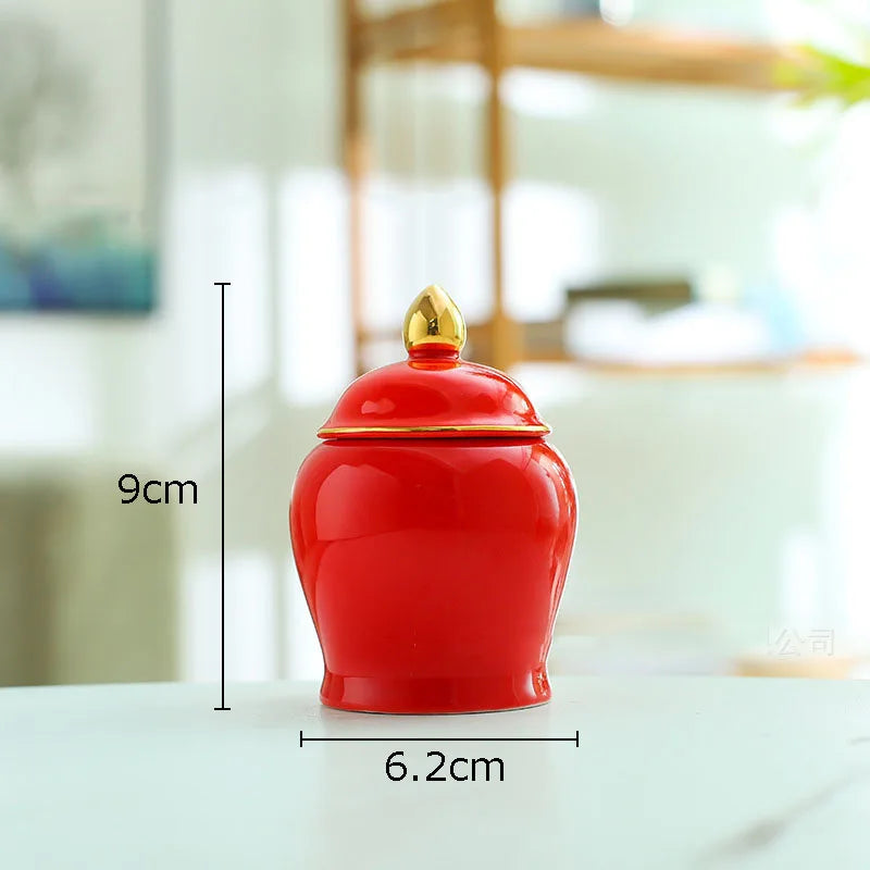Pote para Especiarias em Porcelana com Detalhes Dourados Luxo