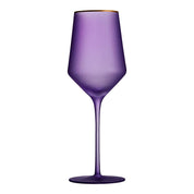Taça de Cristal Fosco Nórdico com Elegante Borda Dourada