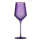 Taça de Cristal Fosco Nórdico com Elegante Borda Dourada
