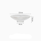 Fruteira de Vidro Transparente Canelada Decorativa