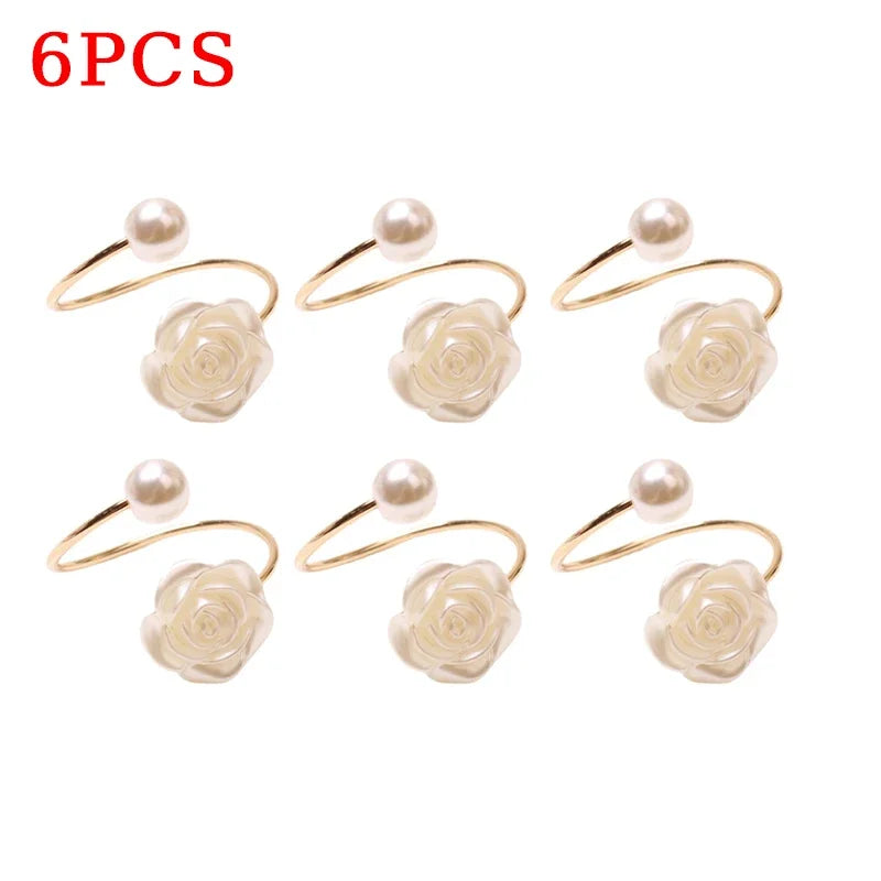 Jogo Anéis de Guardanapo Pérola e Rosa - 6 ou 12pcs