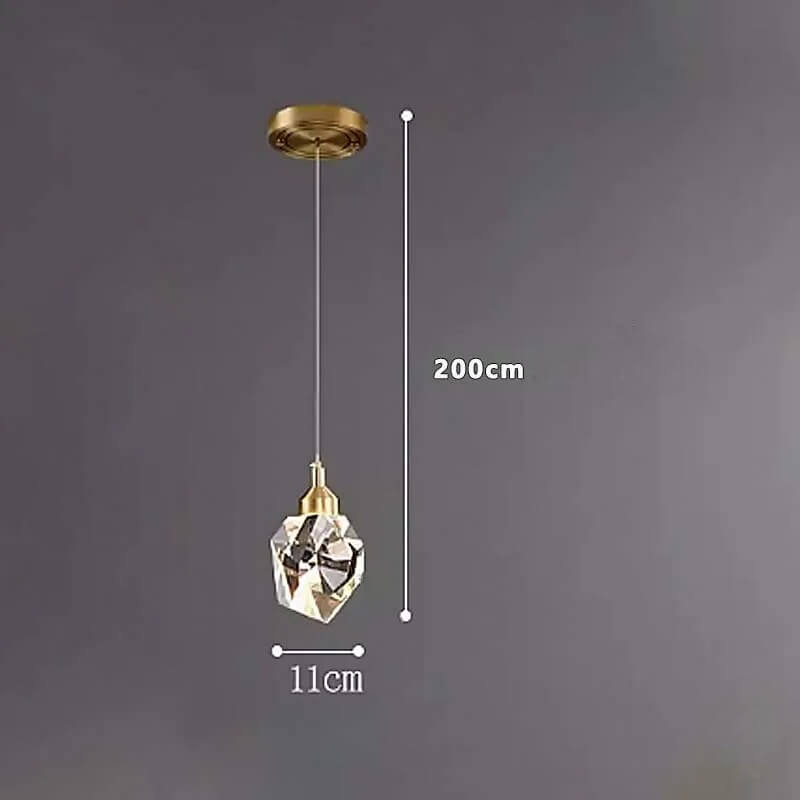 Pendente Lustre de Cristal e Cobre Luxo