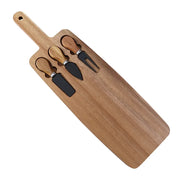 Conjunto Tábua de Queijo e Espátulas em Madeira Acácia - 4pcs