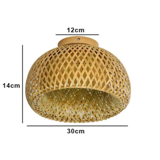 Handmade bambu lâmpada do teto, vime do Rattan, iluminação interior, lâmpada criativa para restaurante, sala de estar, sala de jantar, cafetaria