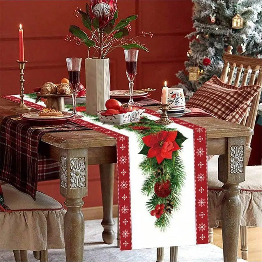 Corredor De Mesa De Natal, Decoração De Feliz Natal Para Casa, Decoração De Festa De Natal, Ornamento De Natal, Feliz Ano Novo 2024