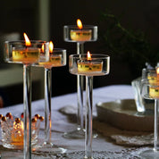Castiçais de vidro conjunto tealight castiçal decoração para casa peças centrais mesa casamento suporte cristal configuração mesa jantar