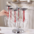 Suporte Elegante para Taças de Vinho em Ferro com 6 Ganchos