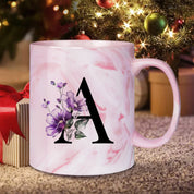 Caneca Floral Iniciais Letras - 320ml