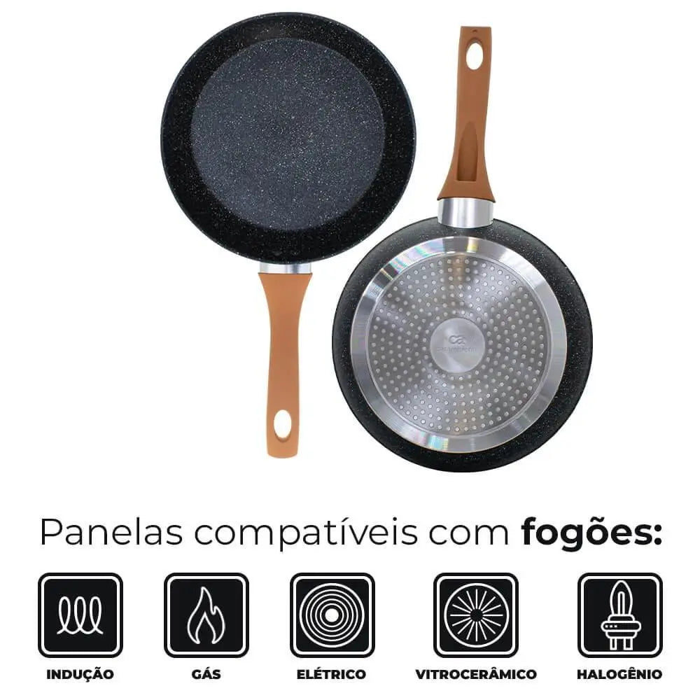 Conjunto Panelas Antiaderente Cerâmica 5pcs