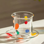 Copo de Vidro Bolinhas Coloridas