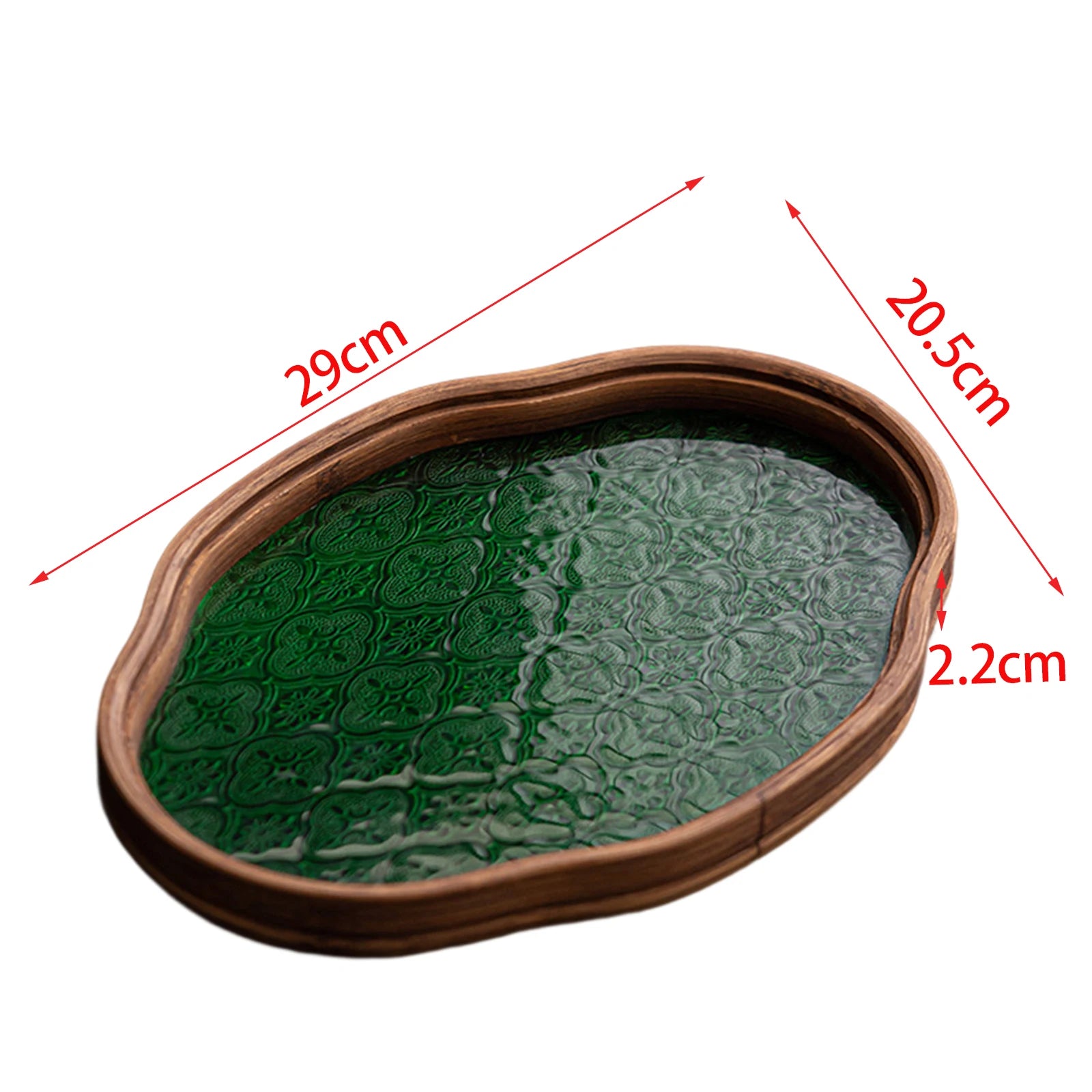 Bandeja de Vidro com Design Floral Begônia