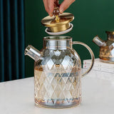 Chaleira de Vidro Ambarina Diamante 1750ml