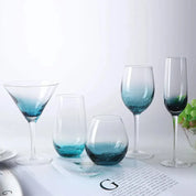 Taças e Copos Nórdicos de Cristal Premium Azul Escuro