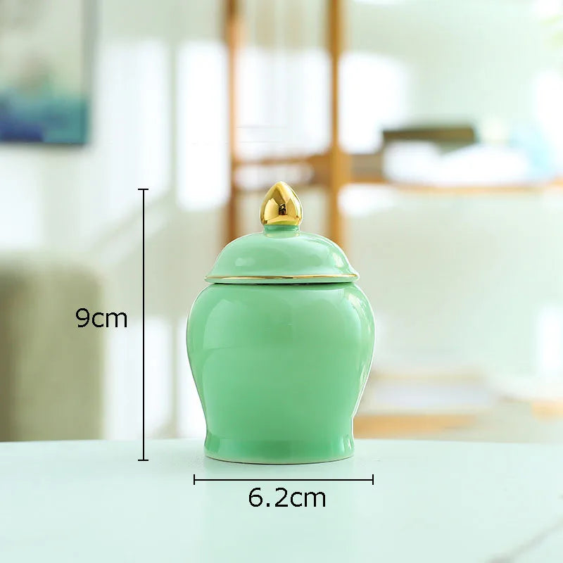 Pote para Especiarias em Porcelana com Detalhes Dourados Luxo