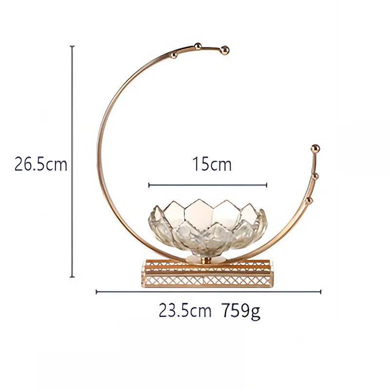Centro de Mesa Luxuoso em Vidro e Metal Dourado