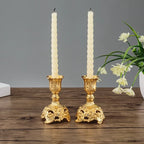 Castiçais Gold em Metal Kit 2 Pcs