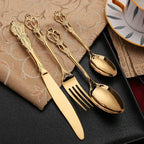 Kit Talheres Retrô em Inox - 4pcs