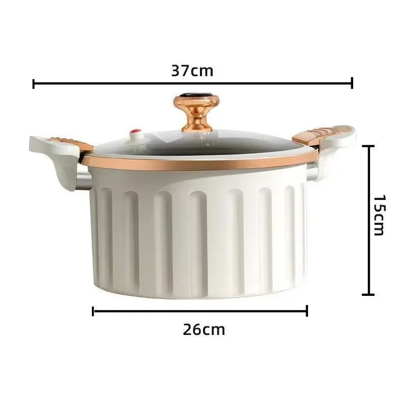 Panela de micro pressão 8l, alta capacidade, vácuo coreano, multifuncional, panela de ebulição, orelha dupla, panela de sopa antiaderente
