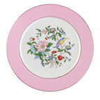 Prato Decorativo de Porcelana Europeia com Flores e Pássaros para Salada e Refeições