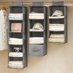 Organizador de Roupas para Guarda-Roupa com Divisórias, Bolsa de Tecido Dobrável e Lavável
