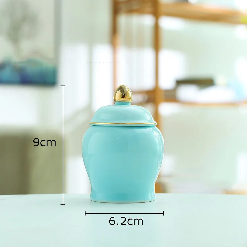 Pote para Especiarias em Porcelana com Detalhes Dourados Luxo