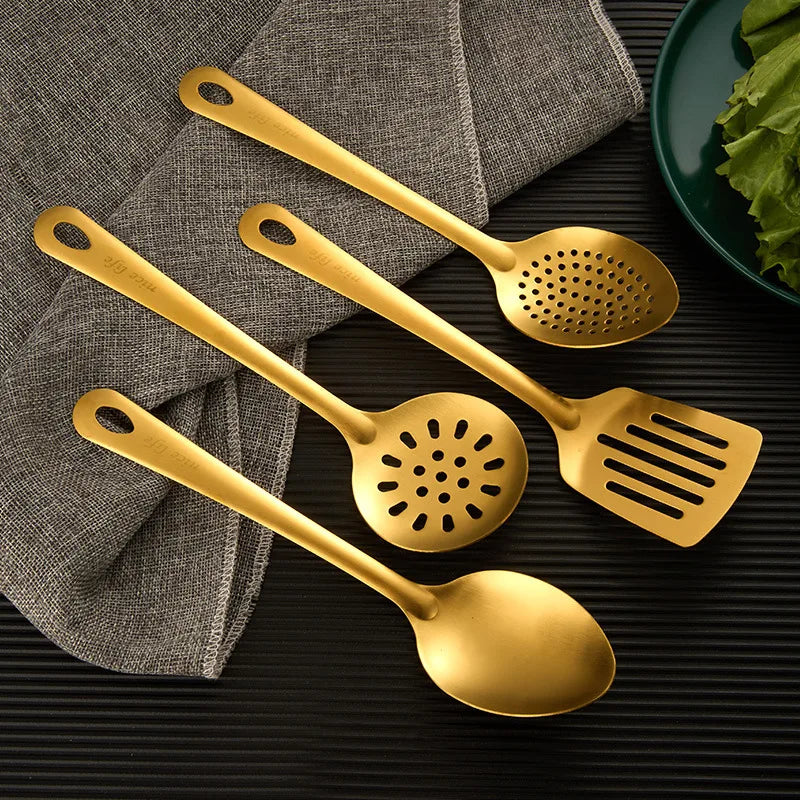 Conjunto Utensílios Gold em Inox - 6pcs