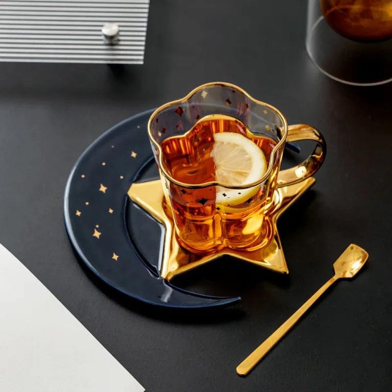 Caneca e Pires Formato Lua e Estrela 240ml