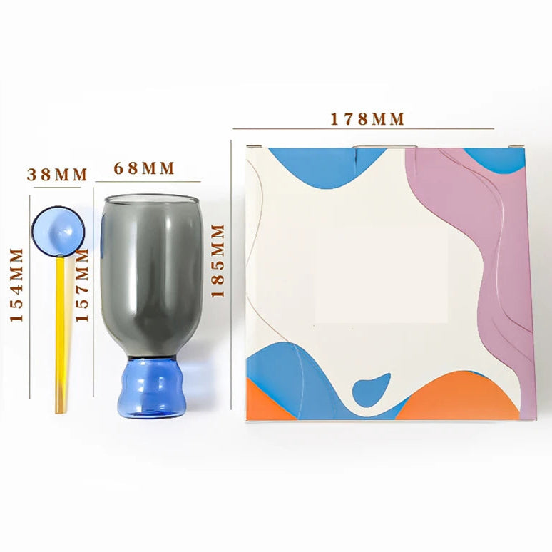 Caneca Bicolor sem Alça com Colher - 350ml