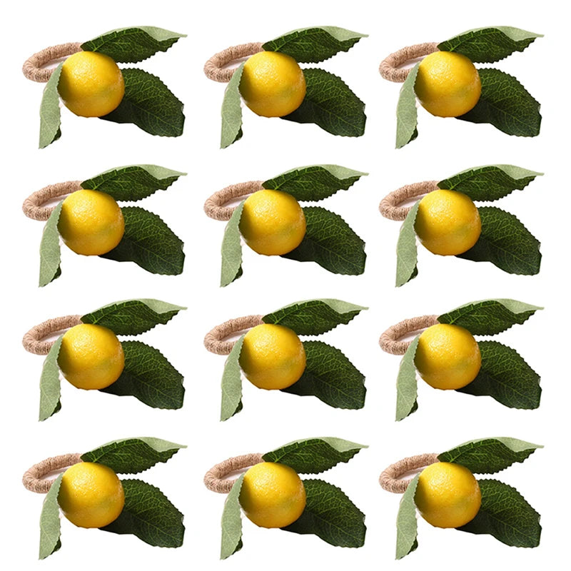 Jogo Anéis de Guardanapo Formato Limão 6 ou 12 Pcs