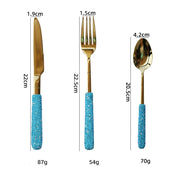 Talheres Blue com Strass Individual e Kit 3 ou 4 pcs