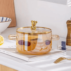Panela de Vidro Transparente 1500ml com Alças Duplas