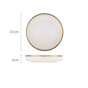 Pratos e Tigelas Branco Dourado em Porcelana - 6 Modelos