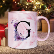 Caneca Floral Iniciais Letras - 320ml