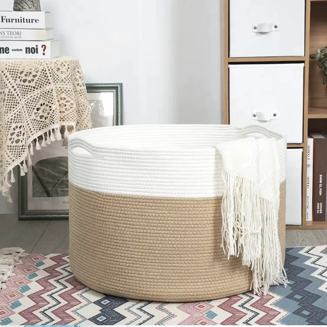 Cesta de Armazenamento de Algodão Premium para Casa