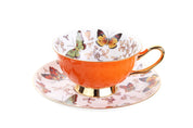 Xícara e Pires Butterfly em Porcelana
