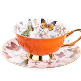 Xícara e Pires Butterfly em Porcelana