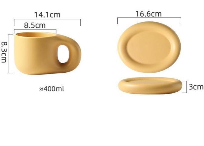 Conjunto Xícara Belly em Cerâmica 2 Peças