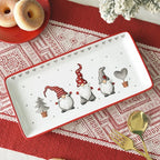 Pratos de jantar de cerâmica de natal retangular placa de alívio de cerâmica bandeja de sobremesa de chá da tarde bife pratos ocidentais utensílios de mesa presentes
